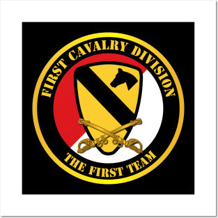 1st Cavalry Div -Red White - The First Team Posters and Art